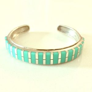 Vintage Sterling Silver Turquoise Cuff Bracelet